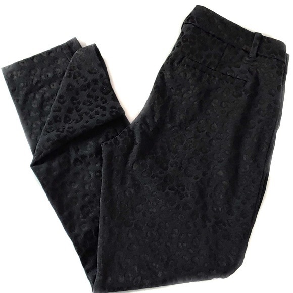 Gap skinny ankle black leopard print pants - Picture 1 of 4